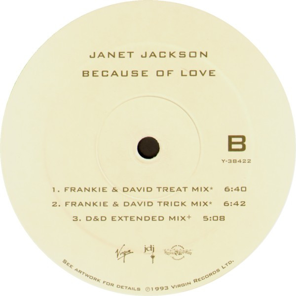 Janet Jackson - Because Of Love | Virgin (Y-38422) - 4 Janet Jackson - Because Of Love | Virgin (Y-38422) - 4
