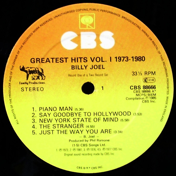 Billy Joel - Greatest Hits Volume I & Volume II | CBS (CBS 88666) - 4 Billy Joel - Greatest Hits Volume I & Volume II | CBS (CBS 88666) - 4