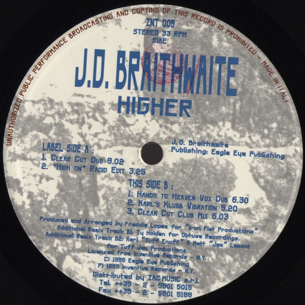 J.D. Braithwaite - Higher | ZAC International (ZNT 009)
