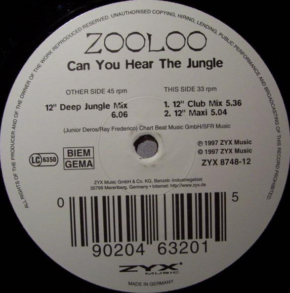 Zooloo - Can You Hear The Jungle | ZYX Music (ZYX 8748-12)