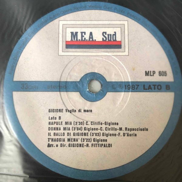 Gigione - Voglia Di Mare | M.E.A. Sud (MLP 605) - 4