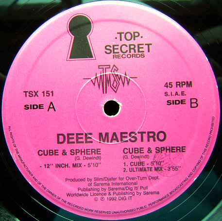 Deee Maestro - Cube & Sphere | Top Secret Records (TSX 151) - 3
