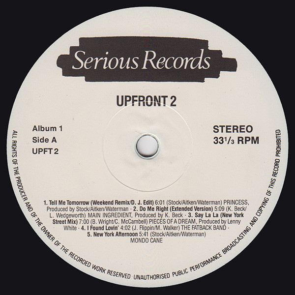 Various - Upfront 2 | Serious Records (UPFT 2) - 3 Various - Upfront 2 | Serious Records (UPFT 2) - 3