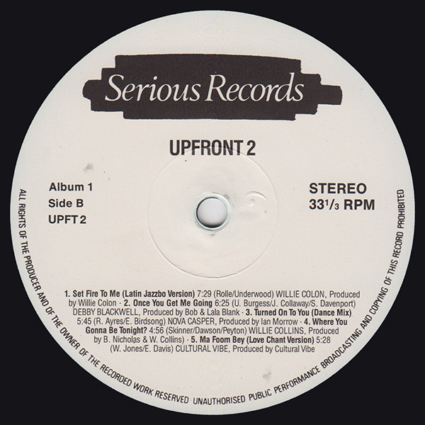Various - Upfront 2 | Serious Records (UPFT 2) - 4 Various - Upfront 2 | Serious Records (UPFT 2) - 4