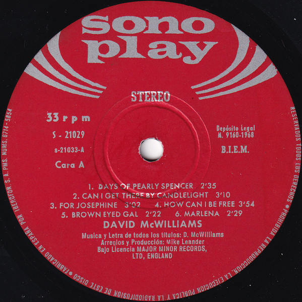 David McWilliams - David McWilliams | Sonoplay (S - 21.029) - 3 David McWilliams - David McWilliams | Sonoplay (S - 21.029) - 3