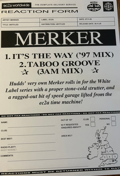 Merker - Its The Way / Taboo Groove | ec2a (EC2AWHITE02) - 2