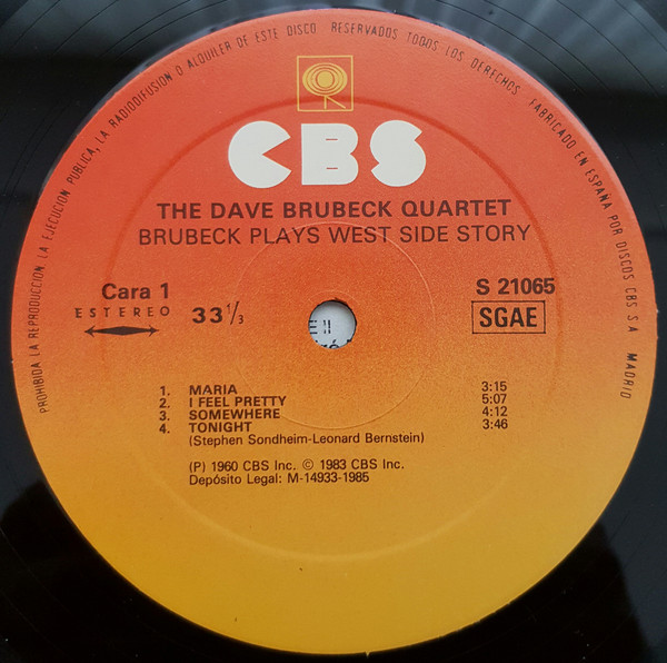 Dave Brubeck , André Previn - Brubeck Plays West Side Story / Previn Plays My Fair Lady | CBS (S 21065) - 3