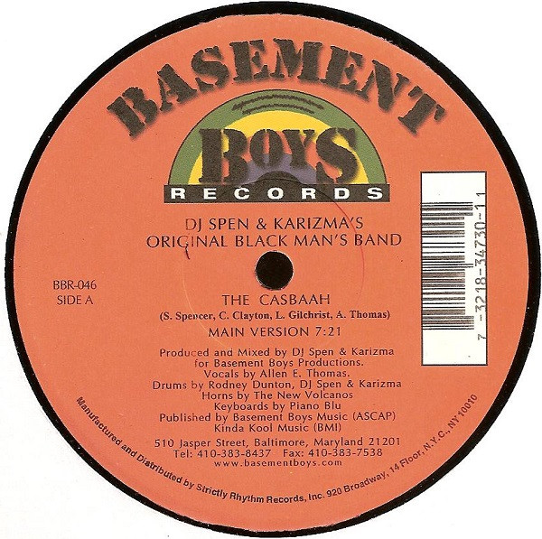 DJ Spen & Karizma's Original Black Man's Band - The Casbaah | Basement Boys Records (BBR-046) - 3