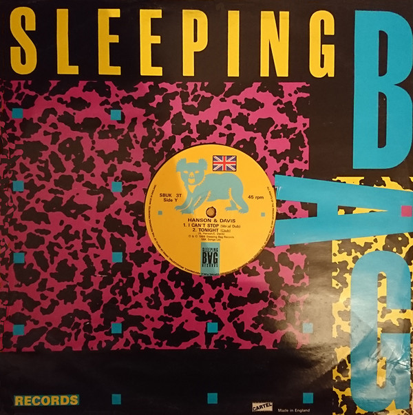 Hanson & Davis - I Can't Stop | Sleeping Bag Records (SBUK 3T) - 2
