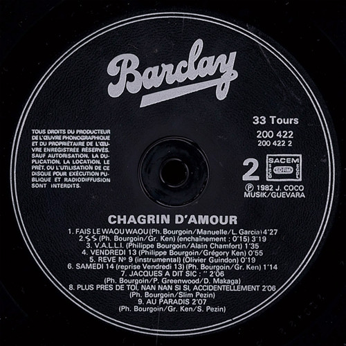Chagrin D'Amour - Chagrin D'Amour | Barclay (200 422) - 6 Chagrin D'Amour - Chagrin D'Amour | Barclay (200 422) - 6