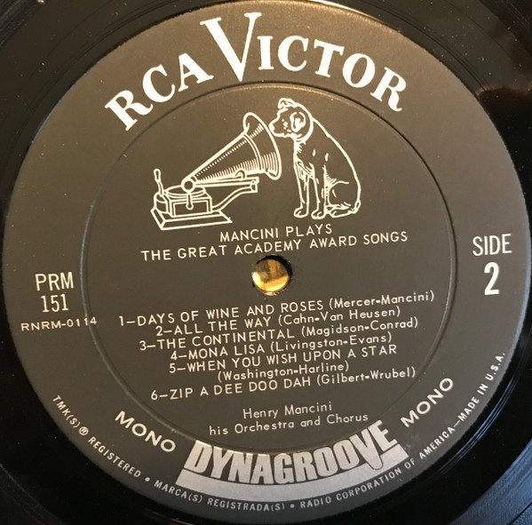 Henry Mancini - Plays The Great Academy Award Songs | RCA Victor (PRM-151) - 4 Henry Mancini - Plays The Great Academy Award Songs | RCA Victor (PRM-151) - 4
