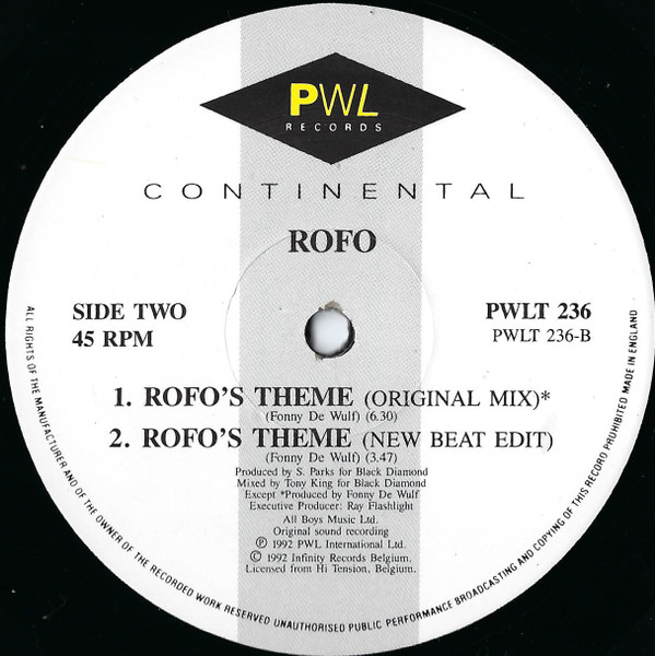 Rofo - Rofo's Theme ('92 Remixes) | PWL Continental (PWLT 236) - 4 Rofo - Rofo's Theme ('92 Remixes) | PWL Continental (PWLT 236) - 4