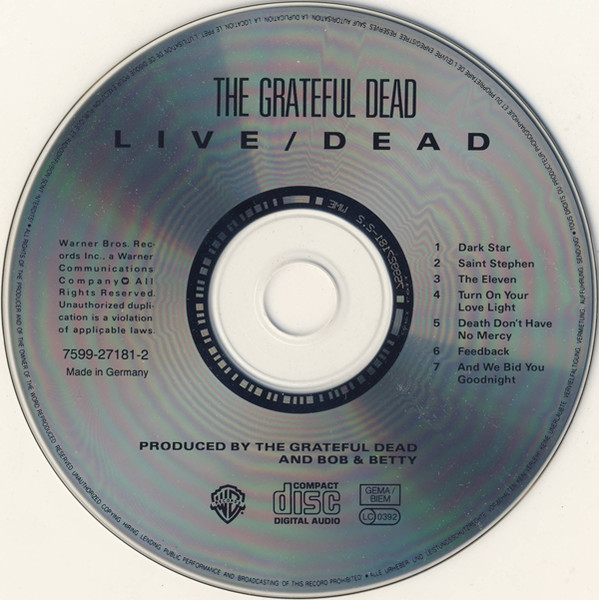 The Grateful Dead - Live/Dead | Warner Bros. Records (927 181-2) - 3