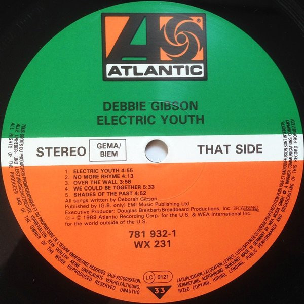 Debbie Gibson - Electric Youth | Atlantic (781 932-1) - 4 Debbie Gibson - Electric Youth | Atlantic (781 932-1) - 4