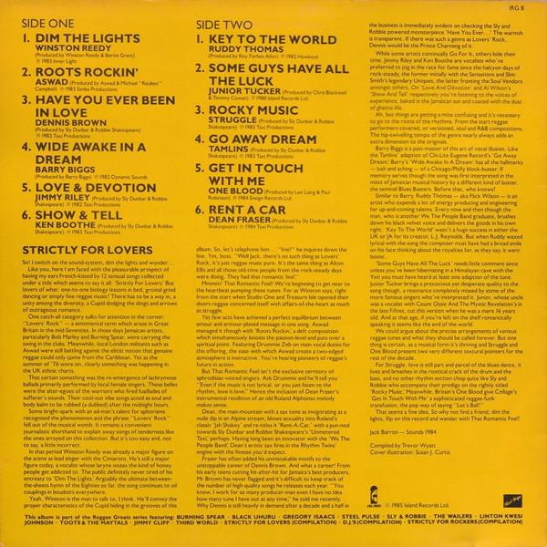 Various - Reggae Greats - Strictly For Lovers | Island Records (IRG 8) - 2 Various - Reggae Greats - Strictly For Lovers | Island Records (IRG 8) - 2