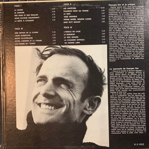 Georges Dor - Les Grands Succès De Georges Dor | Gamma (G-2-1002) Georges Dor - Les Grands Succès De Georges Dor | Gamma (G-2-1002)