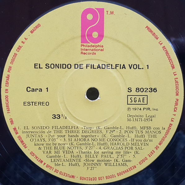 Various - El Sonido De Filadelfia Vol. 1 | Philadelphia International Records (S 80236) - 4