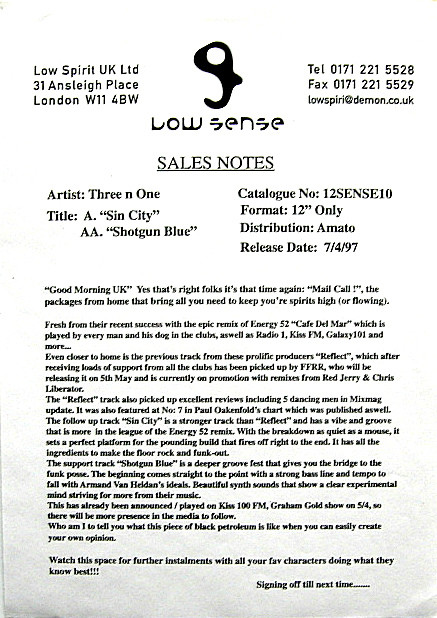 Three 'N One - Sin City | Low Sense (12SENSE10) - 5