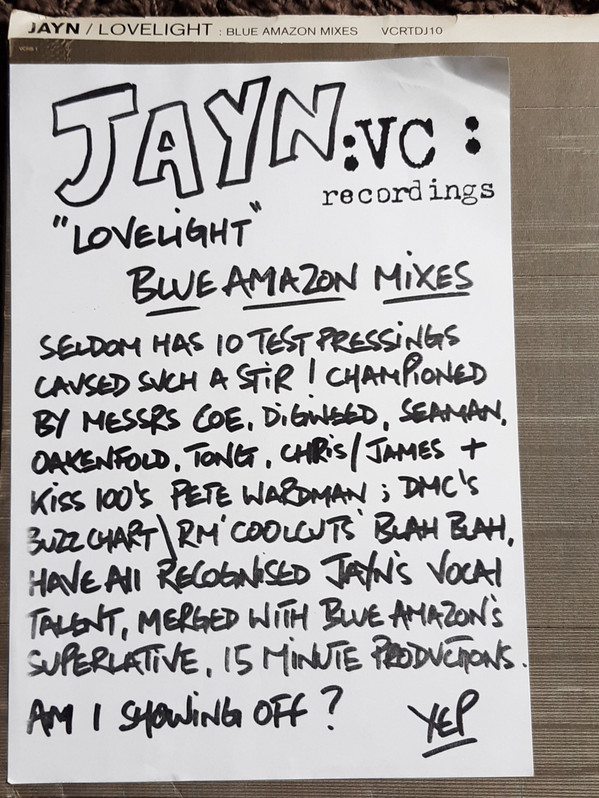Jayn - Lovelight : Blue Amazon Mixes | VC Recordings (VCRTDJ10) - 4 Jayn - Lovelight : Blue Amazon Mixes | VC Recordings (VCRTDJ10) - 4