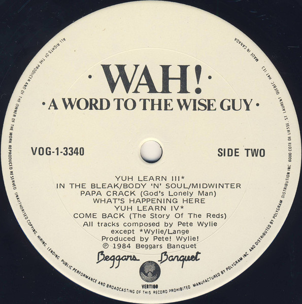 Wah! - A Word To The Wise Guy | Vertigo (VOG-1-3340) - 4