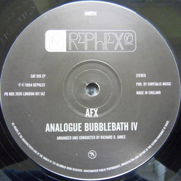 Aphex Twin - Analogue Bubblebath 4 | Rephlex (CAT 019 EP) - 3