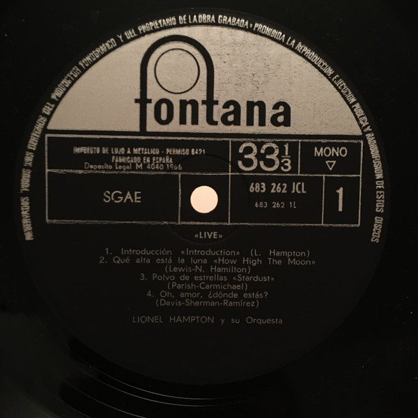 Lionel Hampton - Live! | Fontana (683 262 JCL) - 3 Lionel Hampton - Live! | Fontana (683 262 JCL) - 3