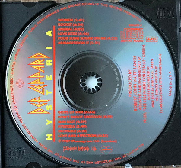 Def Leppard - Hysteria | Mercury (830 675-2) - 2