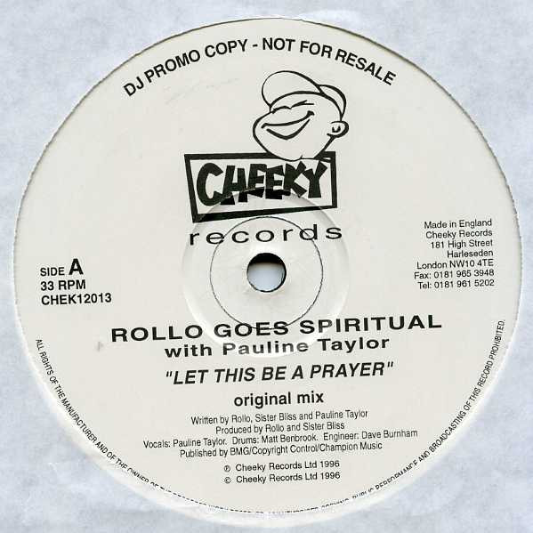 Rollo Goes Spiritual With Pauline Taylor - Let This Be A Prayer | Cheeky Records (CHEK12013) - main