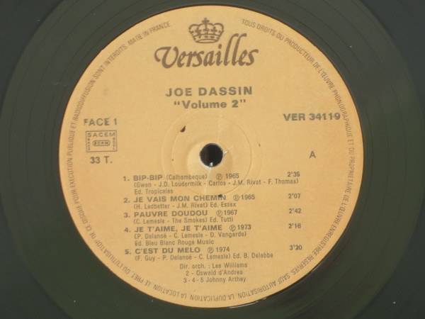 Joe Dassin - Vol. 2 [Vinyl] | Versailles (VER 34119) - 3