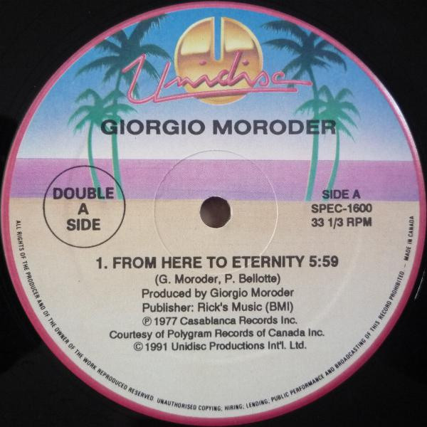 Giorgio Moroder / Patrick Cowley - From Here To Eternity / Invasion / Mind Warp | Unidisc (SPEC-1600) - 3 Giorgio Moroder / Patrick Cowley - From Here To Eternity / Invasion / Mind Warp | Unidisc (SPEC-1600) - 3
