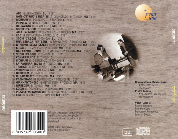 Pietro Tonolo • Giannantonio De Vincenzo - Amigdala | Velut Luna (CVLD00300) - 2