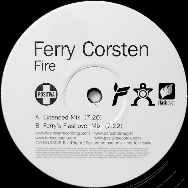 Ferry Corsten - Fire | Positiva (12TIVDJD229) - 3 Ferry Corsten - Fire | Positiva (12TIVDJD229) - 3