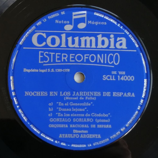 Joaquín Rodrigo , Narciso Yepes , Manuel de Falla , Gonzalo Soriano , Orquesta Nacional De España Director Ataúlfo Argenta - Concierto De Aranjuez / Noches En Los Jardines De España | Columbia (SCLL 14000) - 4