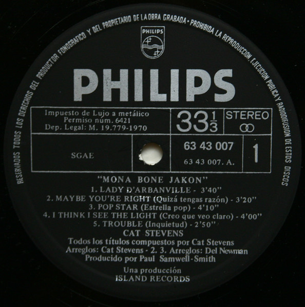 Cat Stevens - Mona Bone Jakon | Philips (63 43 007) - 3 Cat Stevens - Mona Bone Jakon | Philips (63 43 007) - 3