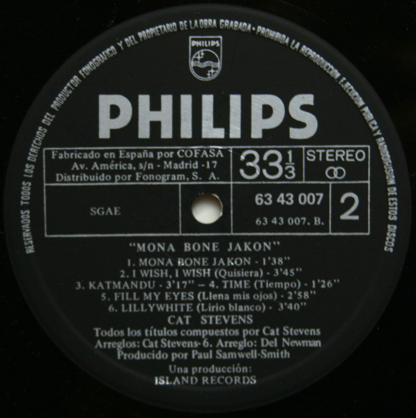 Cat Stevens - Mona Bone Jakon | Philips (63 43 007) - 4 Cat Stevens - Mona Bone Jakon | Philips (63 43 007) - 4
